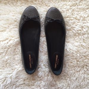 Saint Laurent Paris Studded Flats - Size 38.5